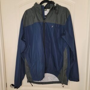 Navy and Gray Windbreaker Rain Jacket
